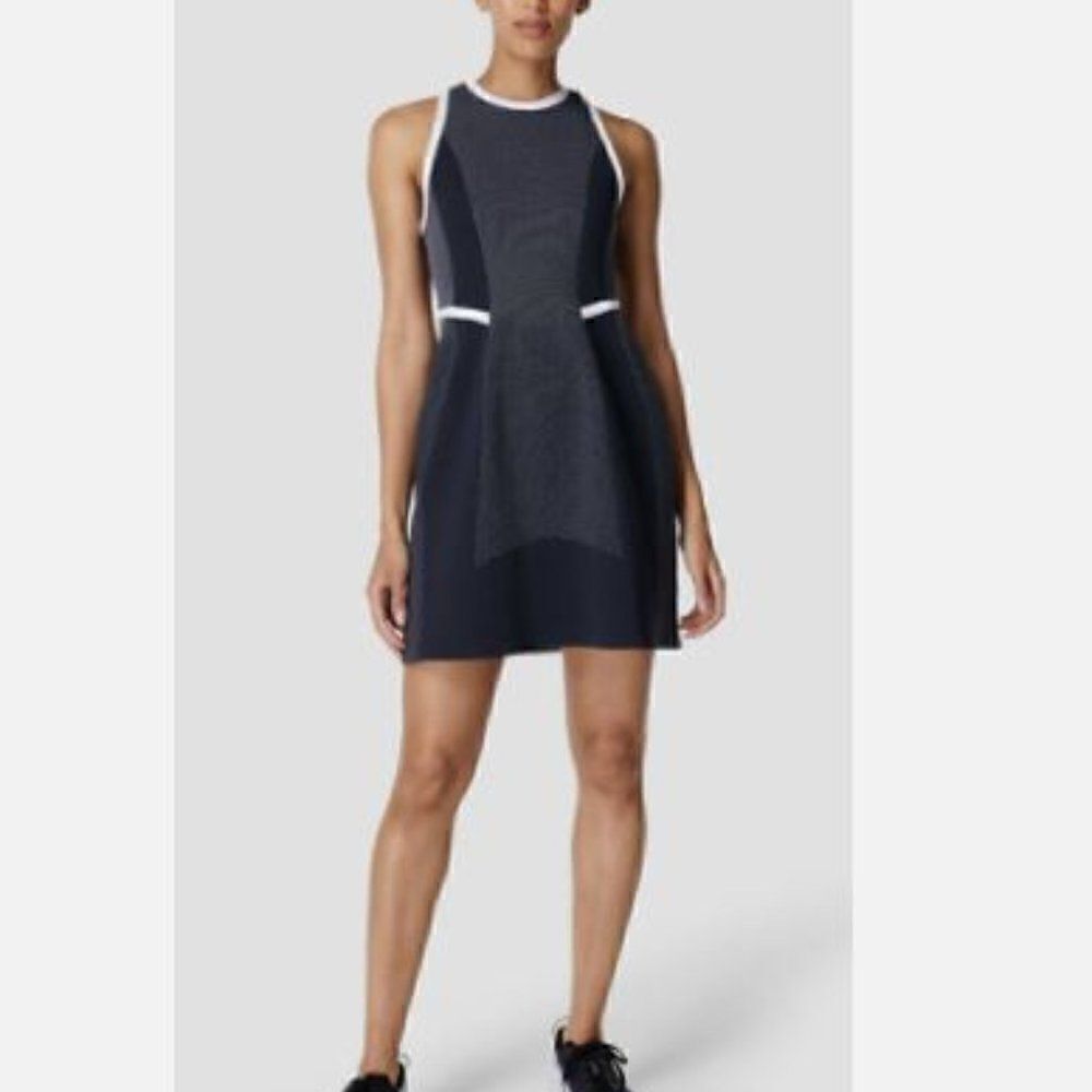 Sweaty Betty Interval Gym Tennis Seamless Dress Medium Navy Blue